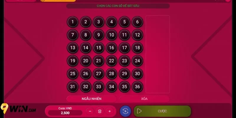 9Win cung cấp nhiều loại cửa cược xổ số Keno khác nhau