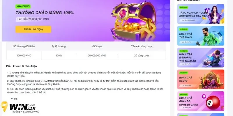 Tham gia 9Win nhận khuyến mãi ưu đãi độc quyền